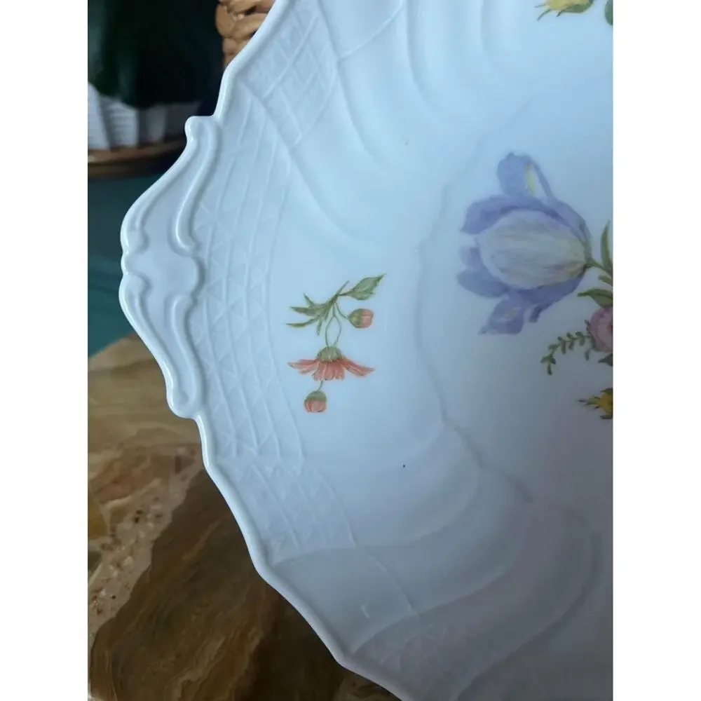 12” floral hand painted tray